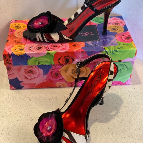 Beverly Feldman zebra print pony hair heels - Picture 6 of 8